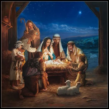 

Holy Night 3 - Counted Cross Stitch Kits - DIY Handmade Needlework For Embroidery 14 ct Cross Stitch Sets DMC Color