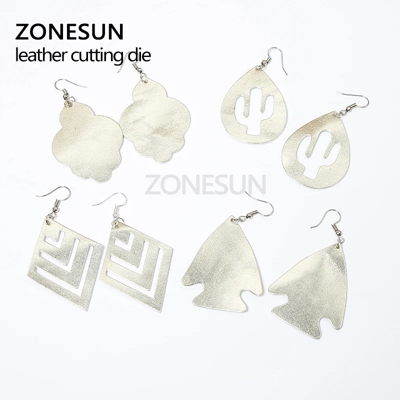 ZONESUN рыбы DIY Резак кожа серьги резки кактус украшения шаблон для высечки машины