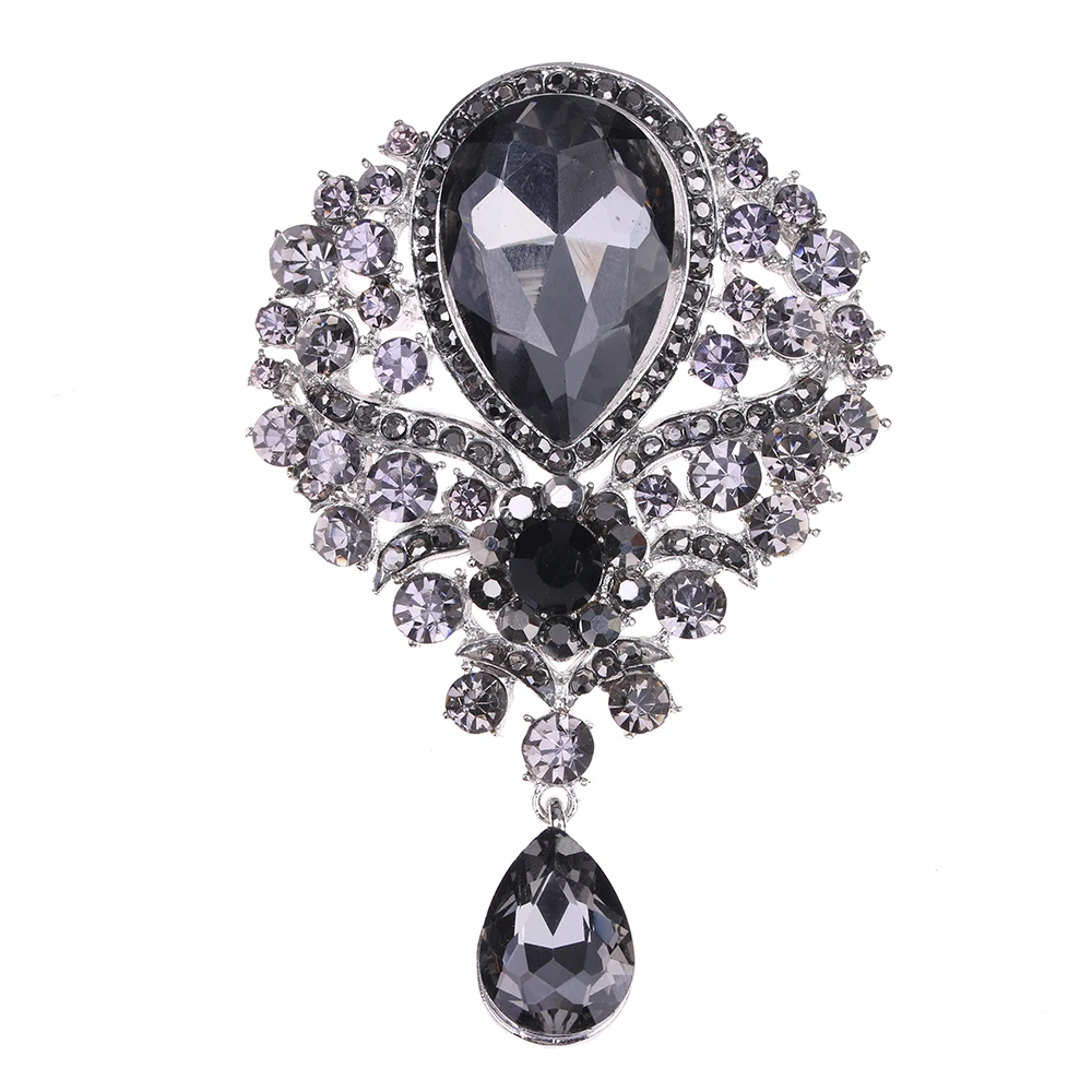 

lureme Vintage Style Crystal Drop Pendent Gift Brooch,Women Costume Brooch Pin Fashion Women Buckle Pins Pendent (br000006)