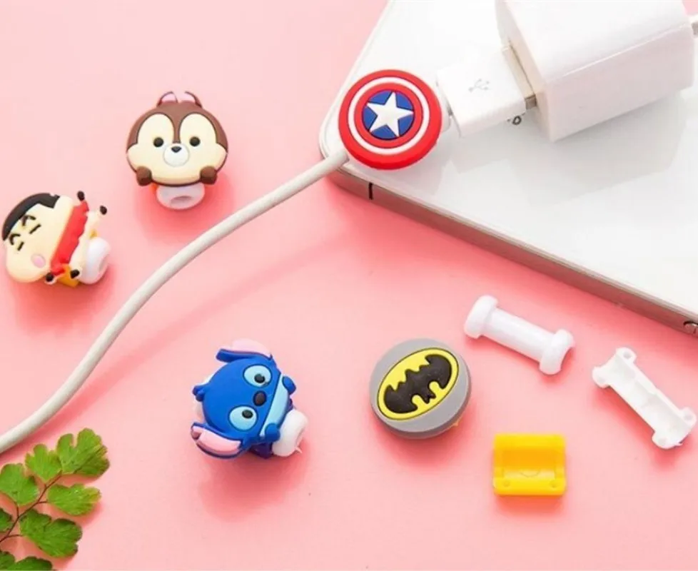 Hoqueen Promotion 20 шт./лот милый мультяшный рисунок usb кабель для передачи данных защита