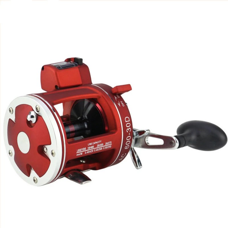 

Bobing Drum Trolling Reel with Fishing Line Counter Anti-Corrosion Sea Boat Fishing Baitcasting Reel Extra Length Handle Tackle