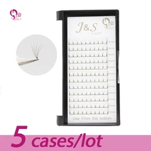 0,07 мм 5D короткий корень предварительно сделанные объемные вентиляторы без узелков накладные ресницы для наращивания J& S