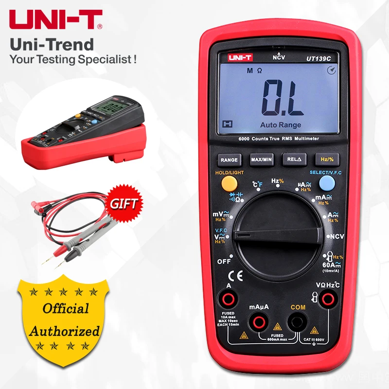 UNI T UT139A/UT139B/UT139C Цифровой мультиметр True RMS