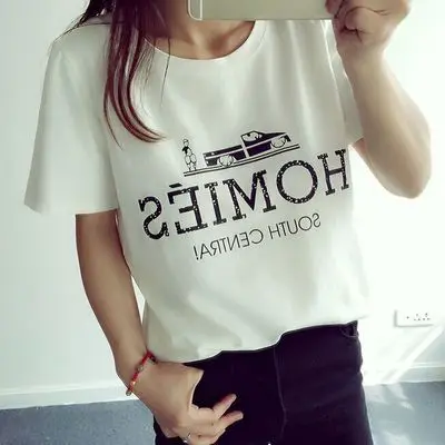 ИПЦ Лето 2019 г. Повседневное сплошной принт футболка с буквенным принтом для