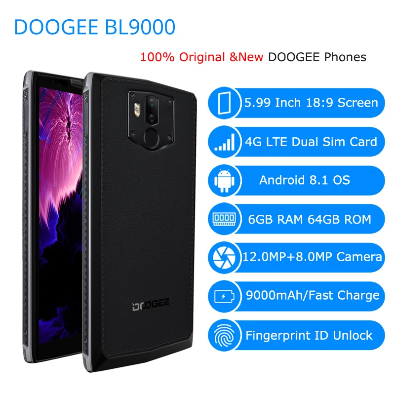 DOOGEE BL9000 4G смартфон с беспроводной зарядкой 5 99 &quot18:9 полный экран мобильный