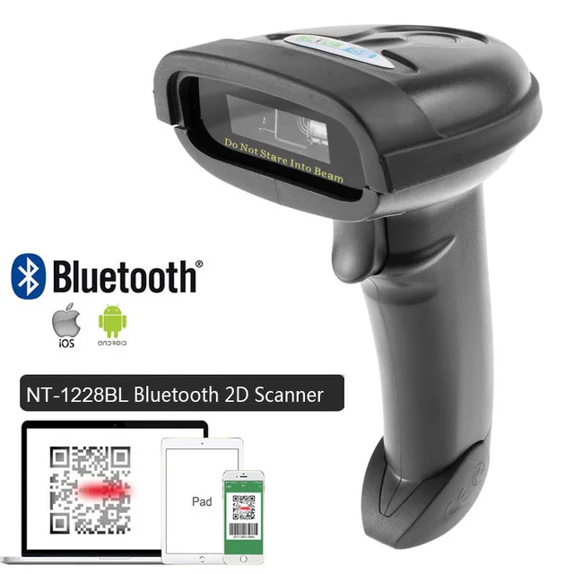 

Handheld Wirelress Barcode Scanner AND Bluetooth 1D/2D QR Bar Code Reader PDF417