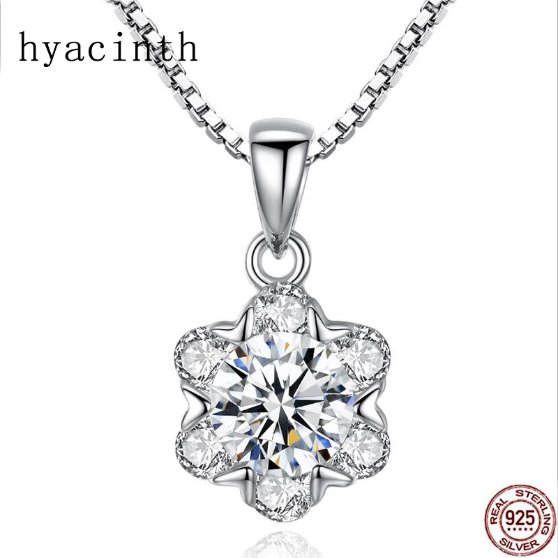 Fashion 925 Sterling Silver Floret with a clear temperament Pendant Charm fit Girls Charm Bracelet & Necklace DIY Jewelry SCC543 Fine Jewelry