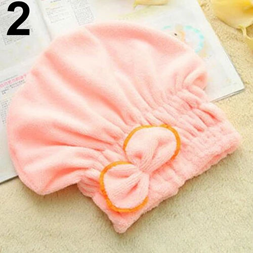 Полезная быстросохнущая Супер Абсорбирующая микрофибра купальная сушка волос шапка тюрбан полотенце - Цвет: Розовый