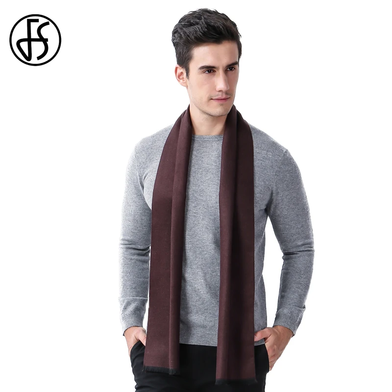 

FS Men Cashmere Solid Color Scarf Winter Luxury Brand Soft Scarves Warm Shawl Man Designer Bussiness Casual Male 2018 Fashion
