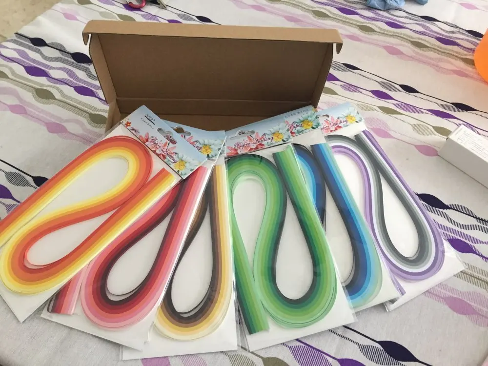 1000pcs 50 Colors Quilling Paper Strips Set for DIY Hand Craft Arts Width 5mm Length 54cm