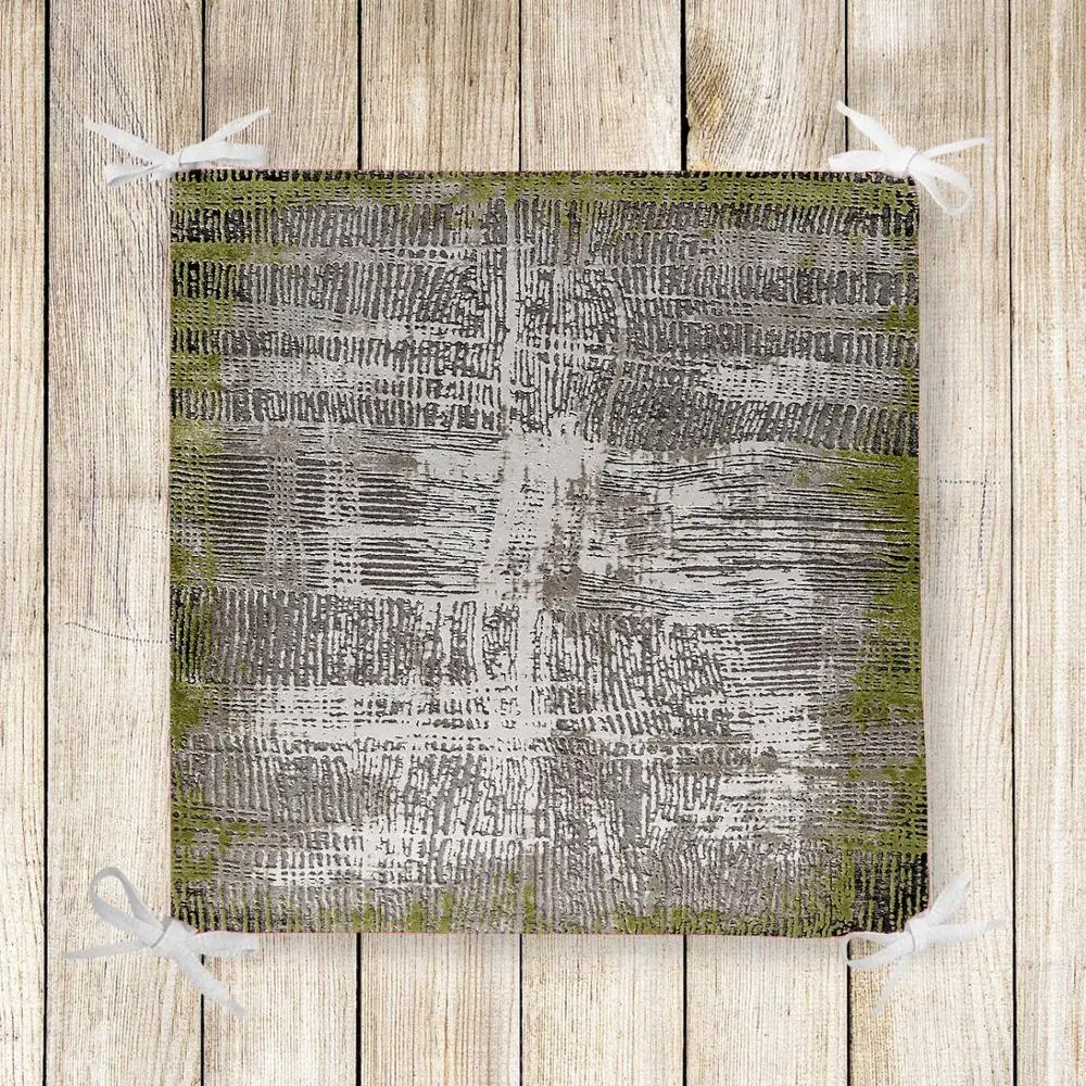 

Else Green Stripes Lines Retro Ethnic 3d Print Square Chair Pad Seat Cushion Soft Memory Foam Full Lenght Ties Non Slip Washable