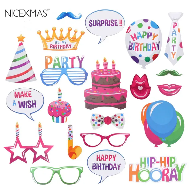 DIY  Photo Booth Props Glasses Moustache Red Lips Bow Ties On Sticks For Wedding Birthday Graduation Party Photo Booth Props