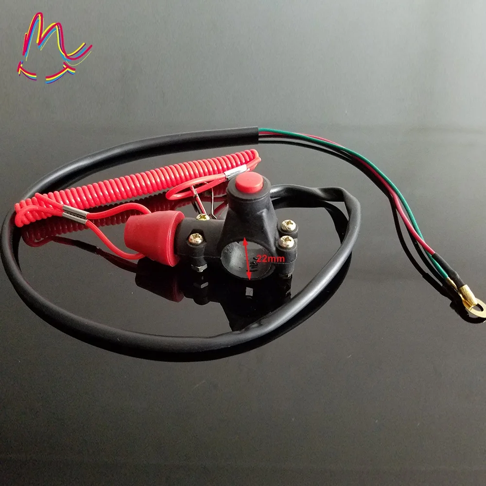 

Motorcycle QUAD ATV bike MX Engine Stop Tether Closed Kill Switch Push Button