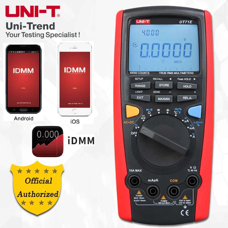 UNI T UT71A/UT71B/UT71C/UT71D/UT71E Интеллектуальные цифровые мультиметры среднего размера