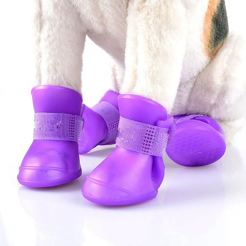 Силиконовая Водонепроницаемая Обувь для собак от дождя, пластиковая противоскользящая Одежда для собак, аксессуары, сапоги для собак, кошек