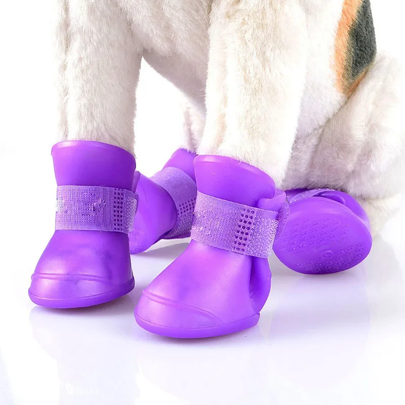 Silicone Waterproof Dog Shoes for Rain Plastic Anti Slip Dog Clothes