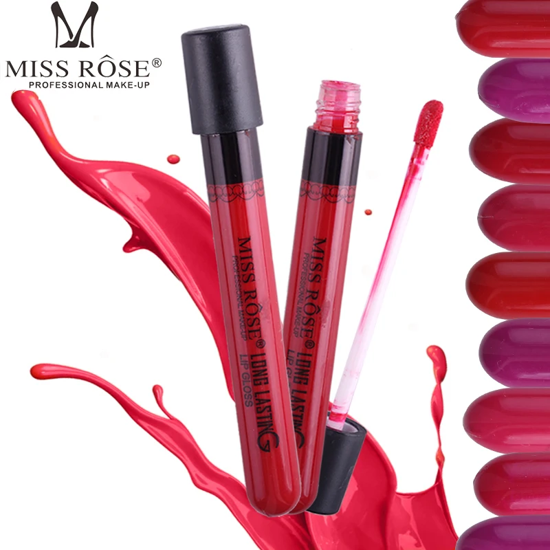 

MISS ROSE 8 Colors Test Tube Lipstick Matte Lip Gloss Lasting Moisturizing Non-stick Cup Lip Glaze Beauty Lips Makeup TSLM2