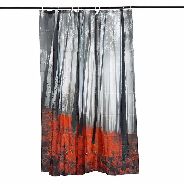 Xueqin 175x175cm Waterproof Mystic Woods Trees Forest Print Fabric Xueqin 175x175cm Waterproof Mystic Woods Trees Forest Print Fabric Bath Shower Curtain With Hooks For Bathroom