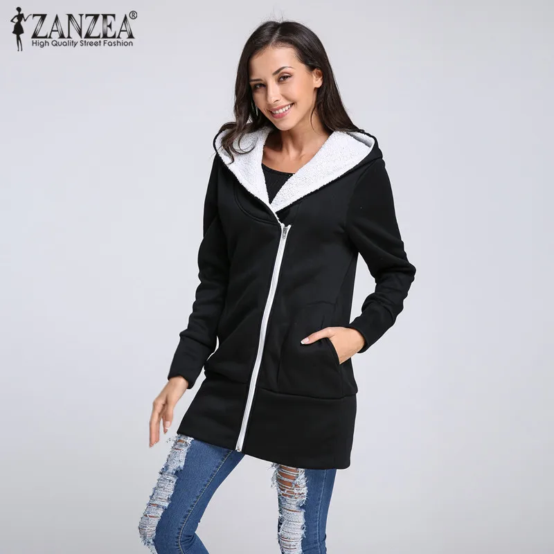 Women Hoodies Warm Fleece Cotton Coats 2017 Autumn Winter