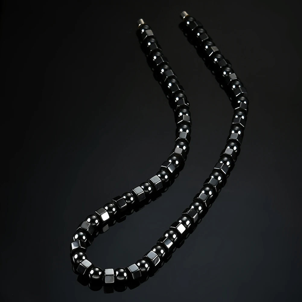 Мужской женский черный сильный магнитотерапия Гематит бусы ожерелье чакры подарок