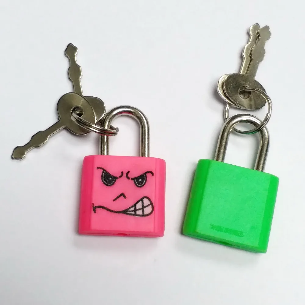100 pcs smile phiz square Padlock with Key E398-2 Girl Kids Vintage School Bag Pinata Party Favors Gift Novelty Birthday Prize | Дом и сад