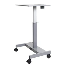 Offex OF-STUDENT-P Student Pneumatic Adjustable Height Sit/StandDesk – Light Gray/Medium Gray