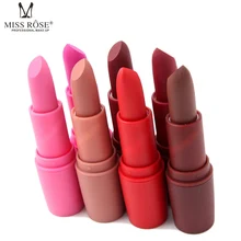 Miss Rose Brand 7colors Hot Sale Matte Lipstick Velvet High Quality Waterproof Long Lasting Lipstick Brand Makeup