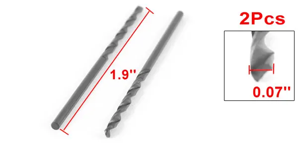 Haute Vitesse Acier 2.3 mm Dia Split Point 55 mm Long Twist Drill Bits 10 pcs