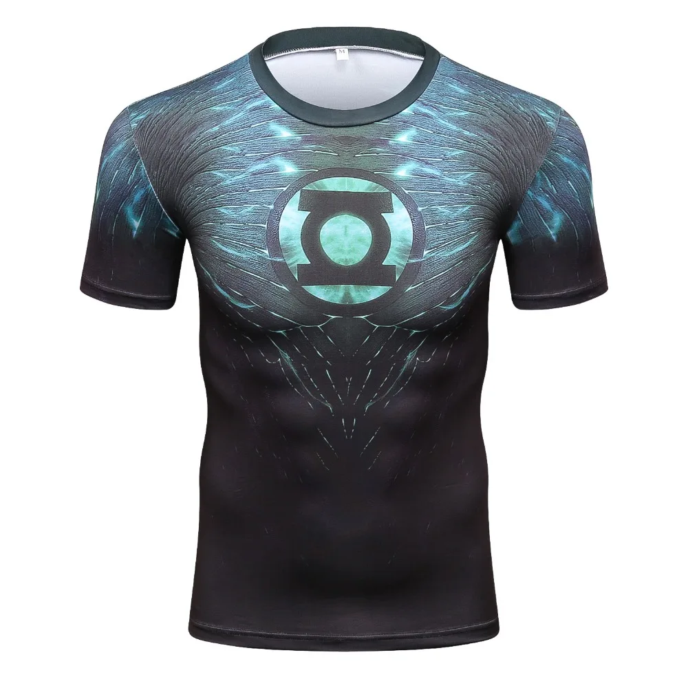

Green Lantern 3D Printed Compression Slim T Shirts T-shirts Short Sleeves Cosplay Costume Fitness BodyBuilding Crossfit Tops Men