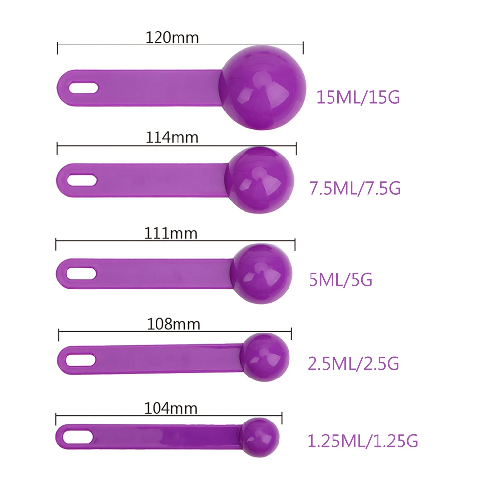 NICEYARD 5 шт./компл. набор мерных ложек и красочные Пластик(1,25/2,5/5/7,5/15 мл) мерная ложка супер Полезная сахарные фигурки для выпечки ложка