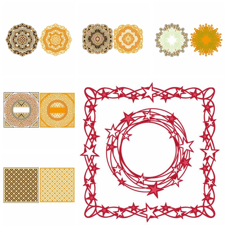 

Circle Rectangle Frame Metal Cutting Dies Stencils For DIY Scrapbooking Decorative Embossing Suit Paper Cards Die Cutting Tool