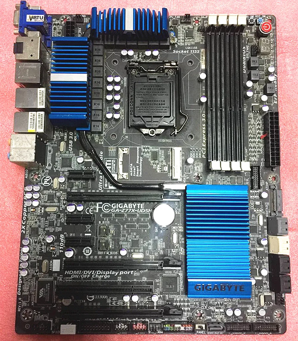 

For Gigabyte GA-Z77X-UD5H Desktop Z77X-UD5H Motherboard Z77 Socket LGA 1155 i3 i5 i7 DDR3 32G SATA3 USB3.0 ATX