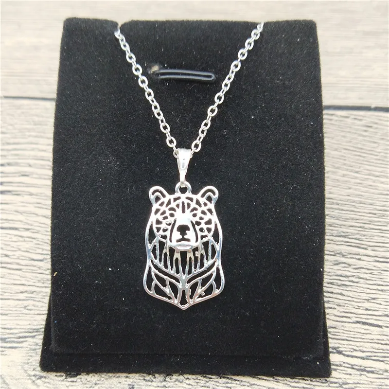 Медведь ожерелье модный стиль медальон в виде медведя ожерелье Женская мода животное медведь ювелирные изделия