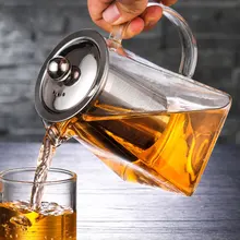 3 Sizes kettle glass Teapot Tea Pot Economic Heat Resistant Borosilicate glass Tea Coffee Strainer Home restaurant tea utensils