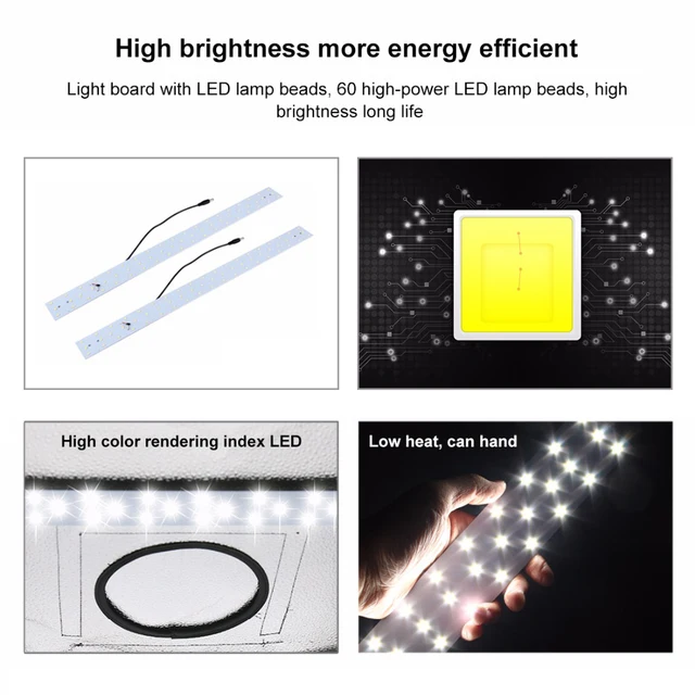 Cheap PULUZ 1PCS 30W 5500K or 60W  1690LM 5500K White Light LED light Board For 40 CM or 60 CM photo studio box Extra Light strip  