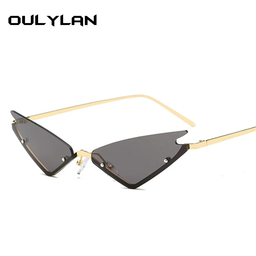 

Oulyaln Cat Eye Sunglasses Women 2019 Luxury Brand Designer Female Sun Glasses Metal Frame Mirror Ladies Shades Trending Eyewear