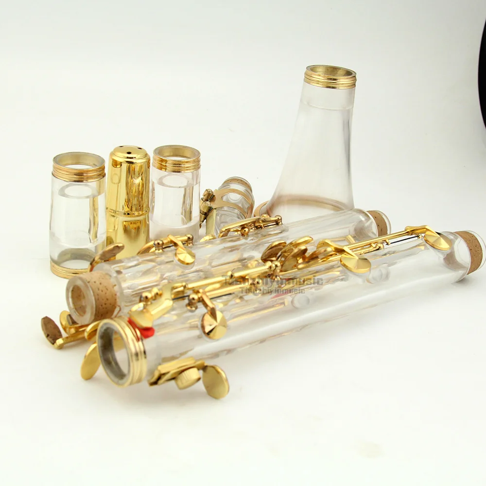 Clarinet Musical instrument acrylic transparent body silver plated Bb clarinet