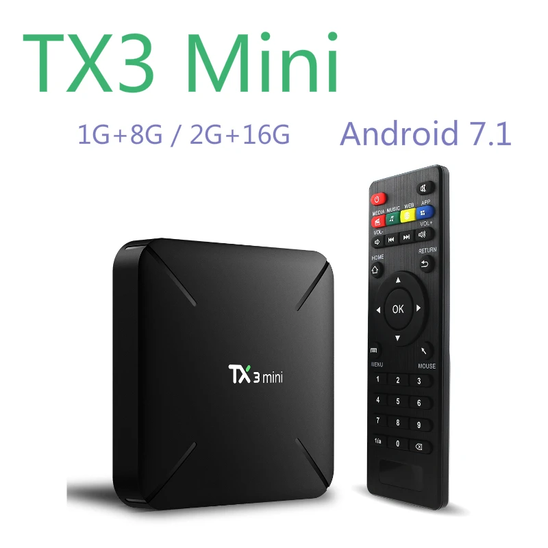 TX3 мини L/H Smart TV Box Amlogic S905W четырехъядерный Android 7 1 1G8G 2G16G поддержка 4K H.265 WiFi
