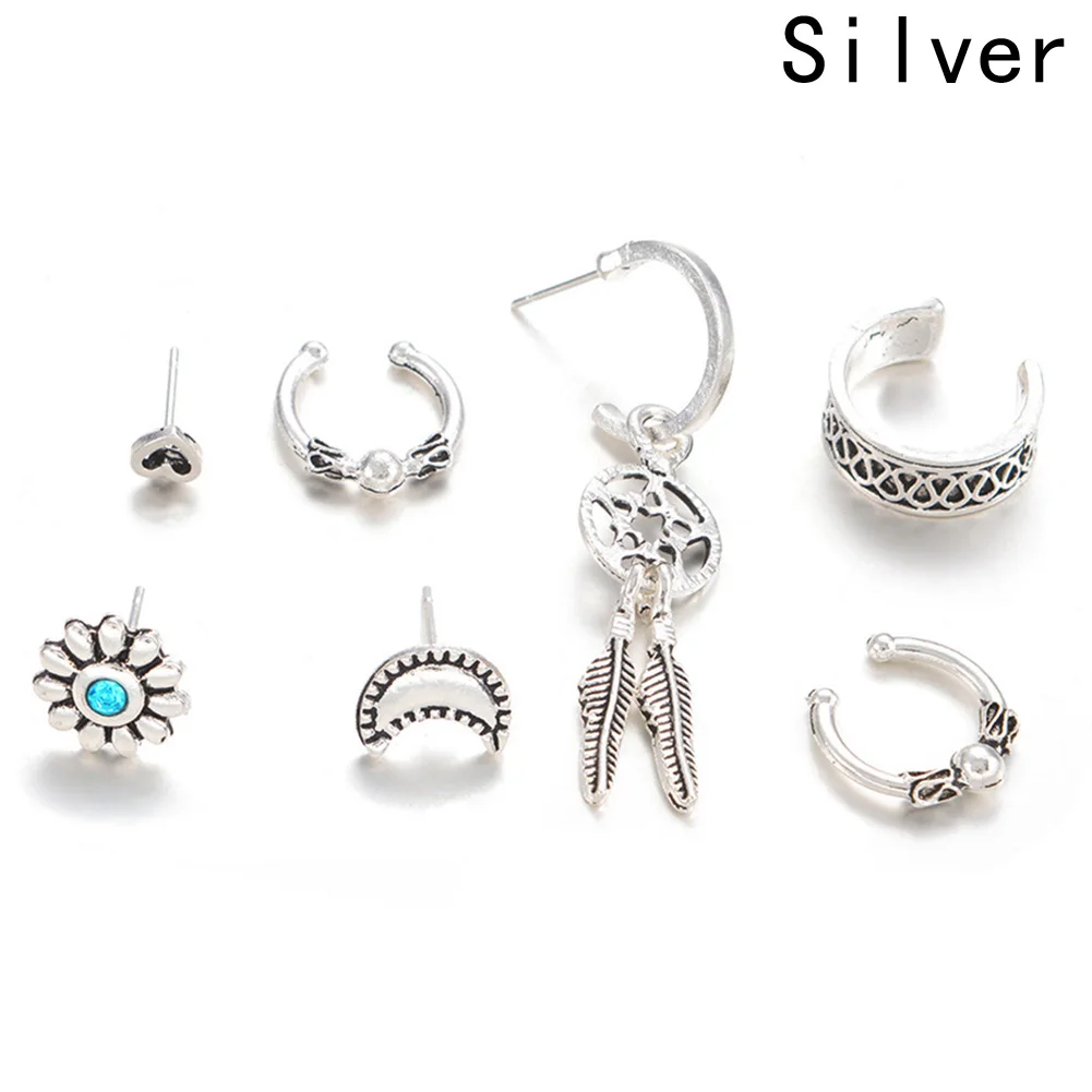 Горячая Распродажа 7 шт./компл. Boho солнцезащитные листья Mujer Oreja Клипсы Серьги