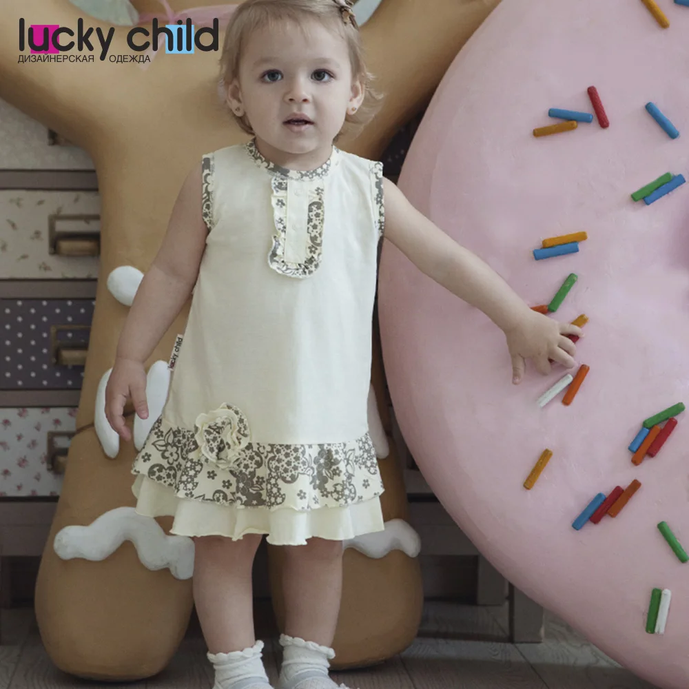 Платье летнее Lucky Child арт. 11 61 (Цветочки) [сделано в России доставка от 2 х