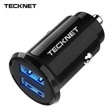 TeckNet 4.8A мини USB Автомобильное зарядное устройство для iPhone X 8 7 6 Plus быстрое автомобильное зарядное устройство для Xiaomi Redmi Note 7 двойной зарядное устройство USB адаптер