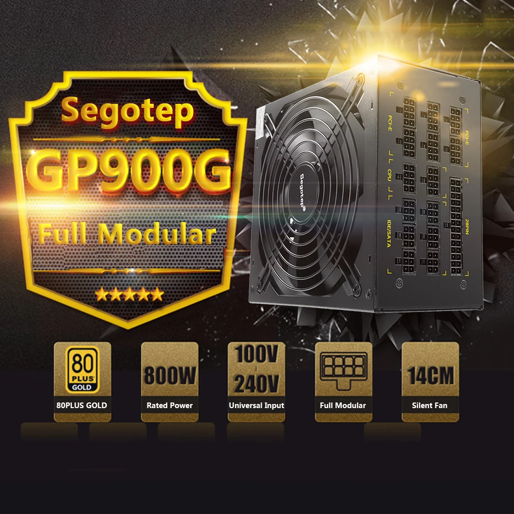 Segotep 800 واط GP900G كامل وحدات ATX PC سطح المكتب امدادات الطاقة الألعاب PSU 12 فولت نشط PFC SLI جاهزة 91% كفاءة 80 زائد الذهب