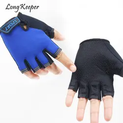 Длинные Хранитель детей перчатки для бодибилдинга обучение Half Finger luvas для Размер для детей 5-13 лет дети силиконовые против скольжения для