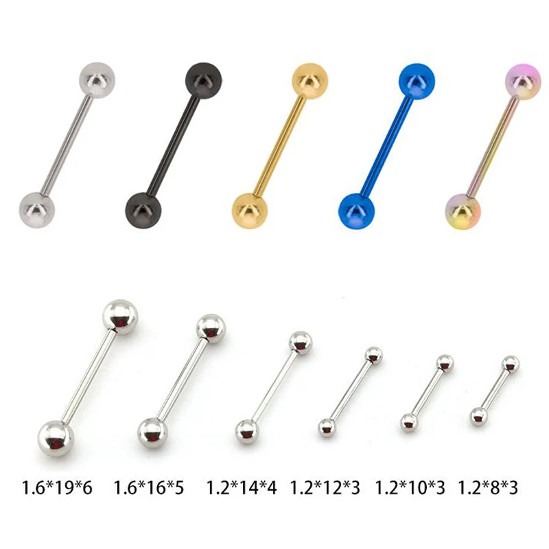 2 шт./лот 16 г 14 г кольца из нержавеющей стали, кольца для приндлежности для пирсинга языка, серьги, штанга фабричного производства, пирсинг для пирсинга, ювелирные изделия