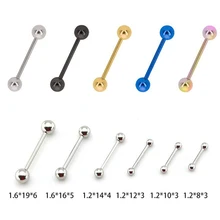 2 шт./лот 16 г 14 г кольца из нержавеющей стали, кольца для приндлежности для пирсинга языка, серьги, штанга фабричного производства, пирсинг для пирсинга, ювелирные изделия