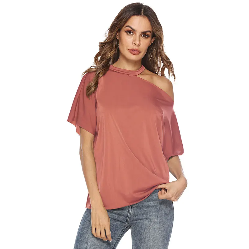 H80&S90 New 2019 Hot Spring/Summer Women Fashion Comfortable Street wear T-Shirt Ladies' Casual Cold Shoulder Top Elegant Shirt