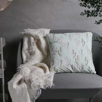 

45x45cm light green cactus cushion cover plants pillowcase sofa pillow cover decorative case for pillow indoor