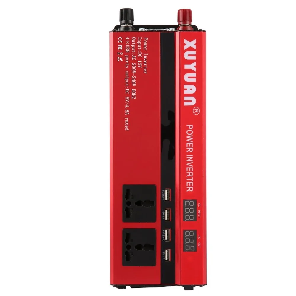  Professional 6000W Power Inverter DC 12V to AC 220V LED Display Car Sine Wave Converter for Househo - 32900063364