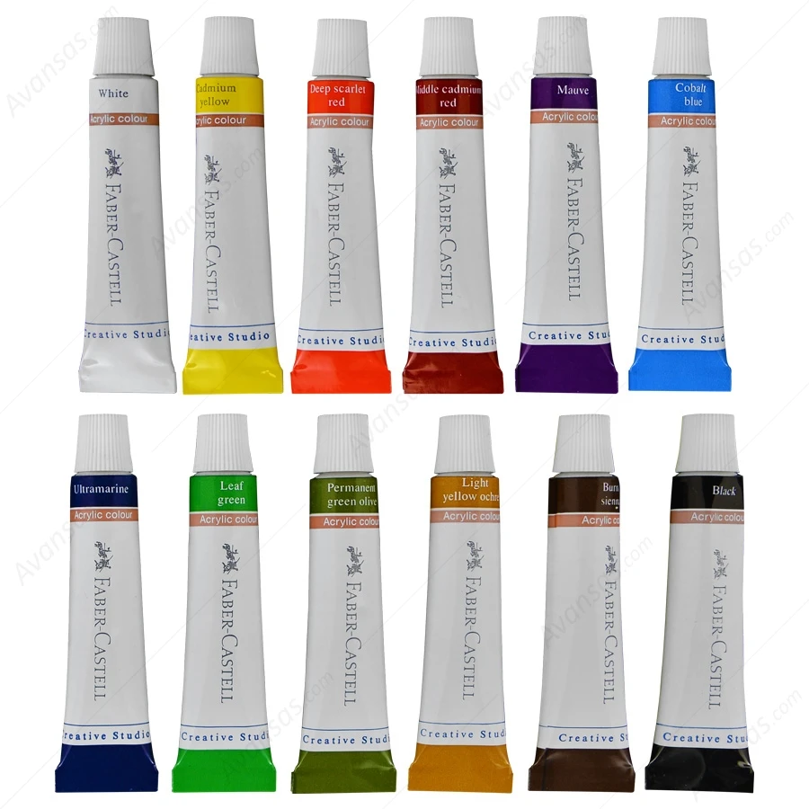 Faber Castell 169501 стартовый набор акриловые краски, кошелек, 12, 12x12 мл туба, 12 высокопигментированный состав