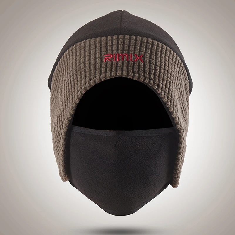 

Large Temperature Display Outdoor Windproof Winter Warm Thermal Fleece Mask Hat Detachable Ears Protection Breathable Face Mask
